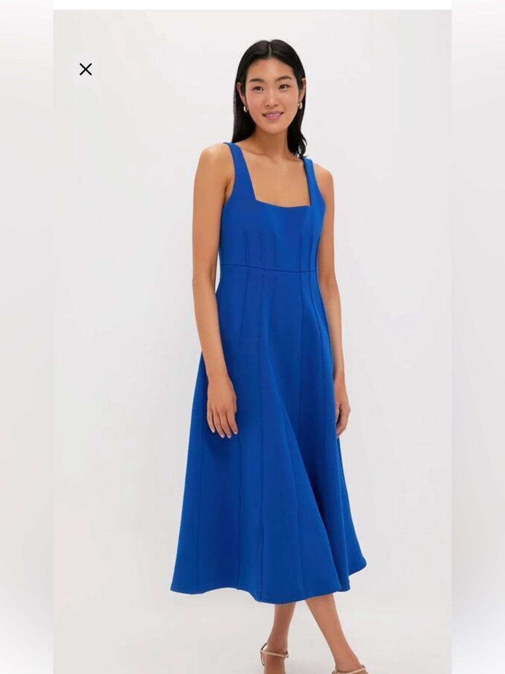 Tuckernuck Square-Neck Sleeveless Midi Dress in Royal Blue